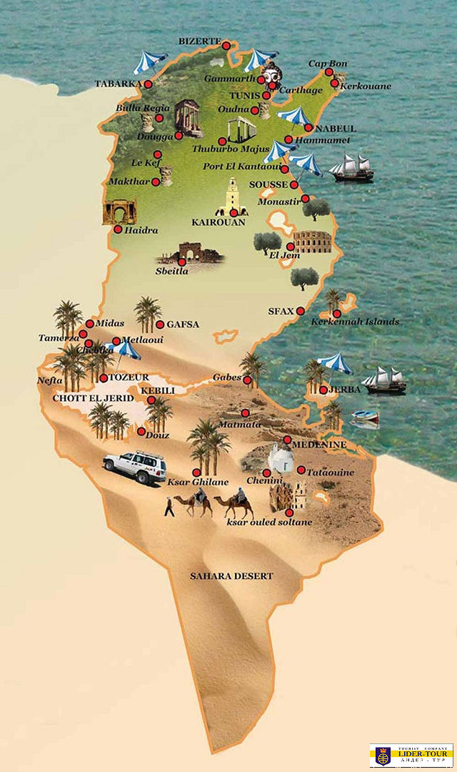 Карта Туниса