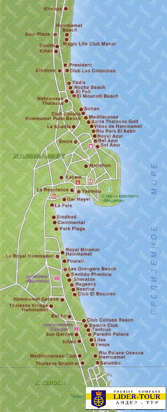 Карта Хаммамета